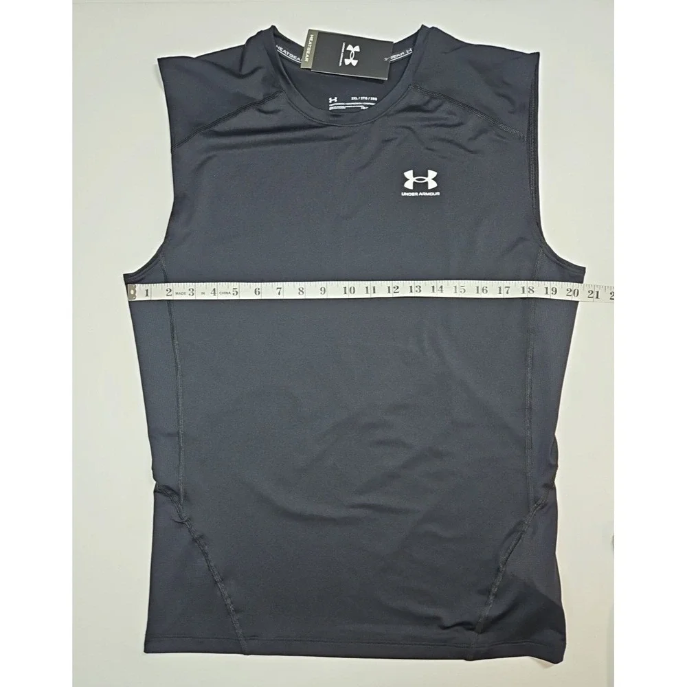 Under Armour Mens Black HeatGear Compression Sleeveless‎ Shirt Size XXL NWT